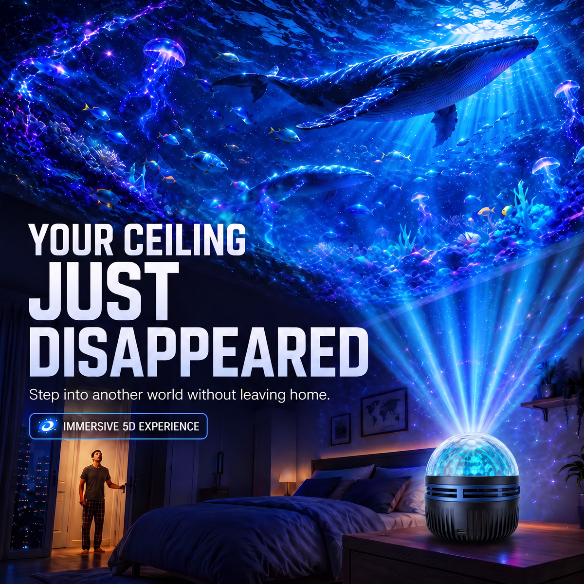 📽️360° Smart Holographic Starry Sky Projector (HD Smart Dynamic 5D)