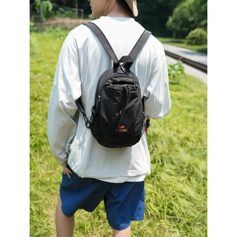 Unisex Lightweight Color Block Casual Nylon Mini Backpack
