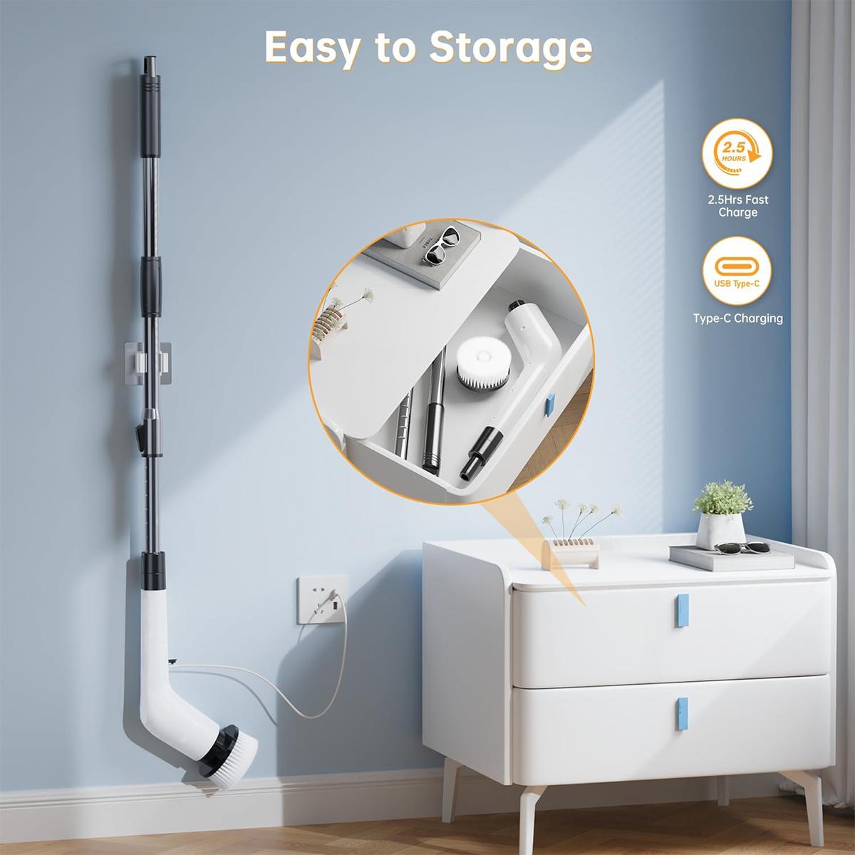 🧼 Electric Spin Scrubber Kit, Cordless Waterproof Power Cleaning Brush, Multi Replaceable Brush Heads for Bathroom, Tile, Floor, Bathtub
