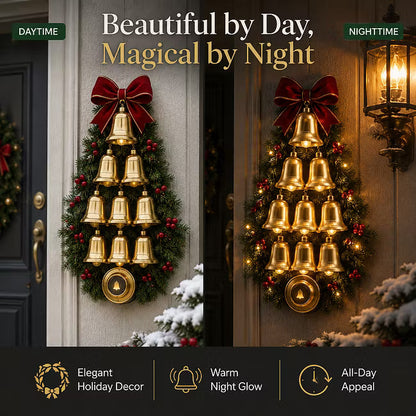 🎄 Christmas Bell Cascade Doorbell – Interactive Front Door Decoration