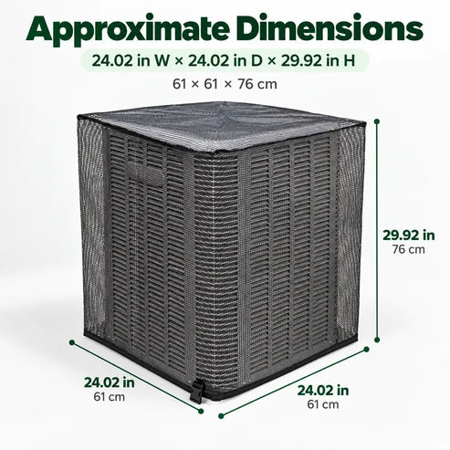 🍂 Outdoor AC Mesh Cover – Leaf & Debris Protection with Buckle Closure for Off-Season Storage