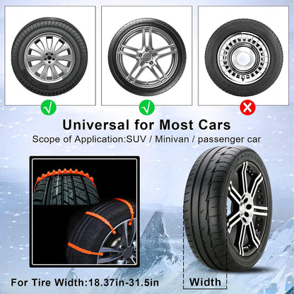 ❄️ 10 Pcs Universal Winter Car Snow Chains – Emergency Anti-Skid Tire Chains for Safe Driving 🚗