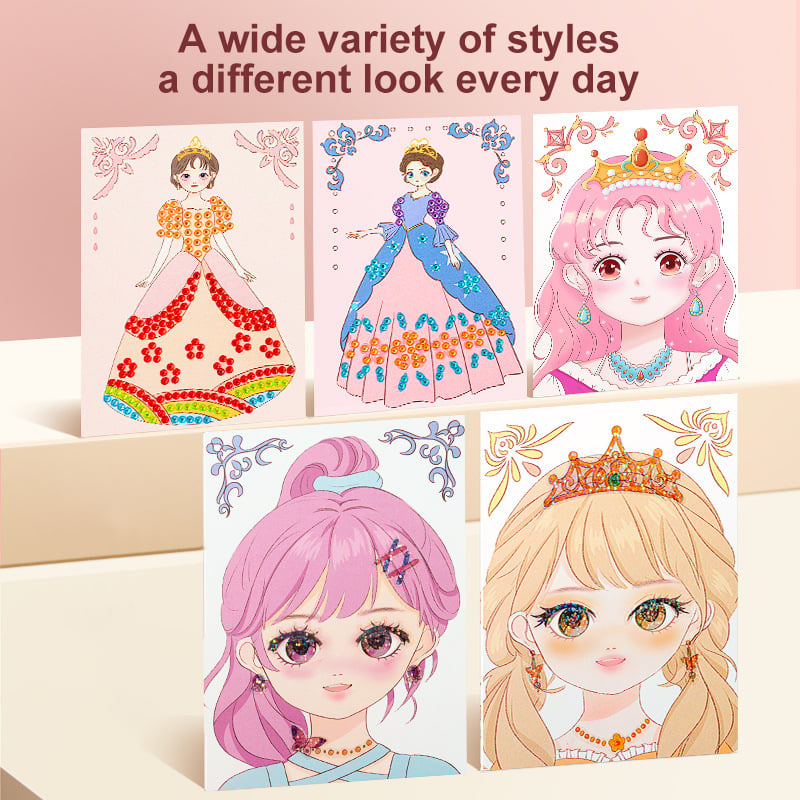 🎨Buy 2 Free Shipping👗Special Diamond Painting & Princess Book Makeup Craft Kits Foil Art Books Set Play on Paper