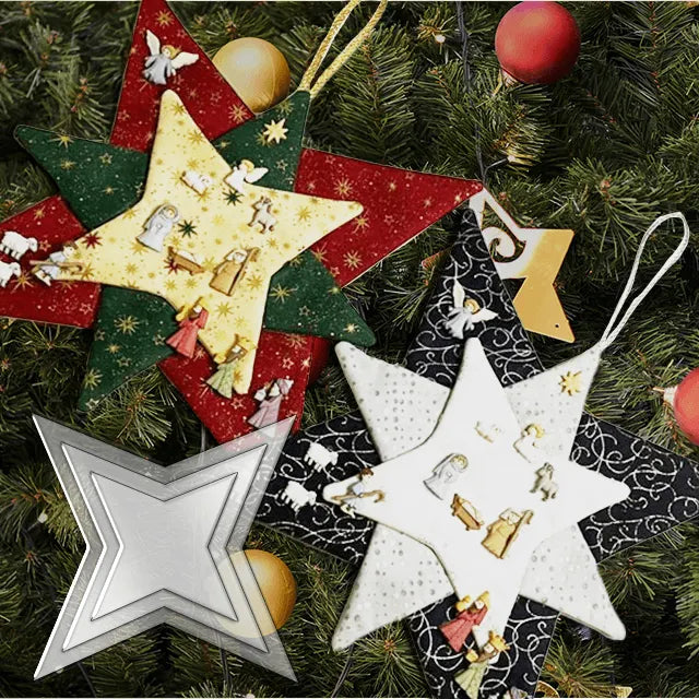 New Christmas Patchwork Star Template Set-- With Instructions