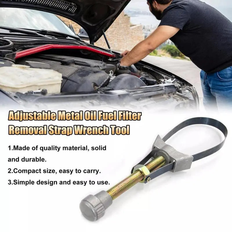 🛠️NEW Auto Car Diameter Adjustable Oil Filter Removal Strap Wrench Tool,Car Oil Filter Wrench.