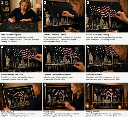 🔥LAST DAY 50% OFF - 🦅America 250th Anniversary Pearl Art Kit – Stars & Stripes Skyline Limited Edition
