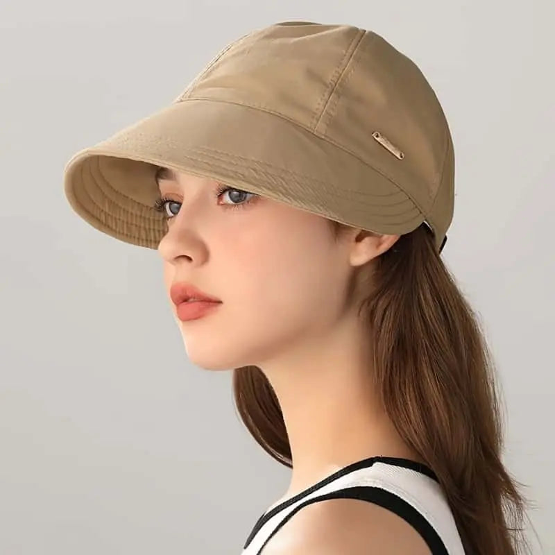 UPF 50+ Wide Brim Sun Visor Hat – Open Top UV Protection for Beach & Golf