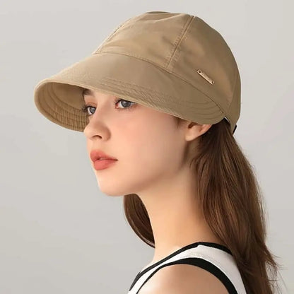 UPF 50+ Wide Brim Sun Visor Hat – Open Top UV Protection for Beach & Golf