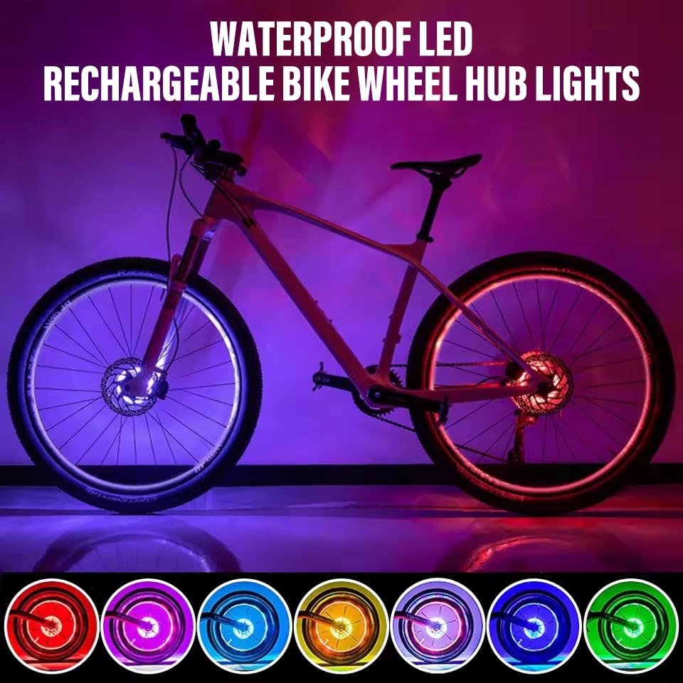 🔥Last Day 49% OFF-Waterproof LED Rechargeable Bike Wheel Hub Lights