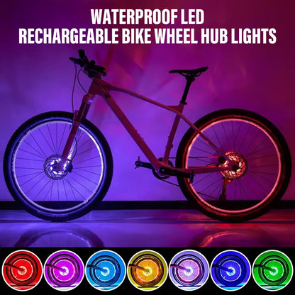 🔥Last Day 49% OFF-Waterproof LED Rechargeable Bike Wheel Hub Lights