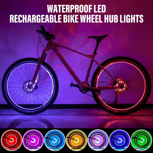 🔥Last Day 49% OFF-Waterproof LED Rechargeable Bike Wheel Hub Lights