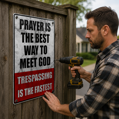 🔥Metal No Trespassing Signs Private Property Funny