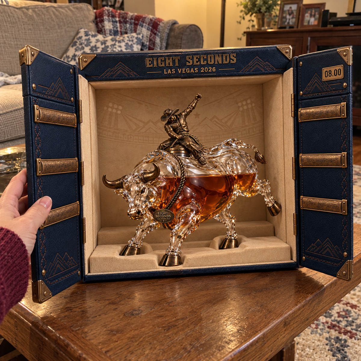 🤠 Eight Seconds Bull Rider Whiskey Decanter – Las Vegas 2026 Rodeo Collector's Edition 🐂