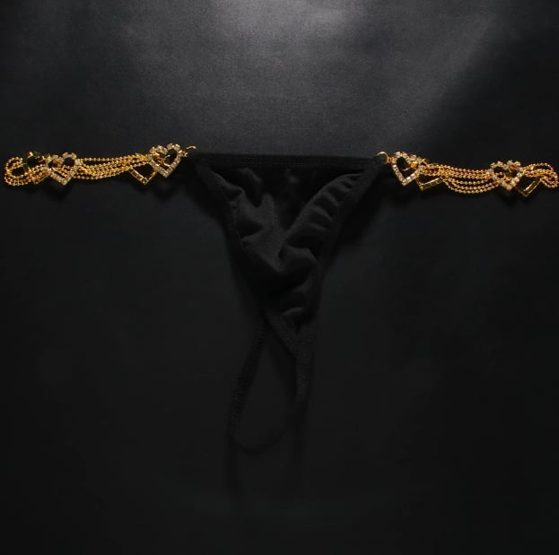 Women's Sexy Rhinestone Mesh Thong
