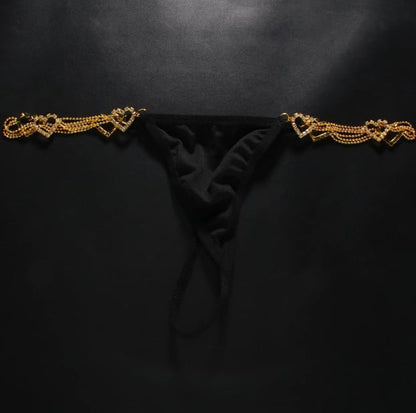 Women's Sexy Rhinestone Mesh Thong