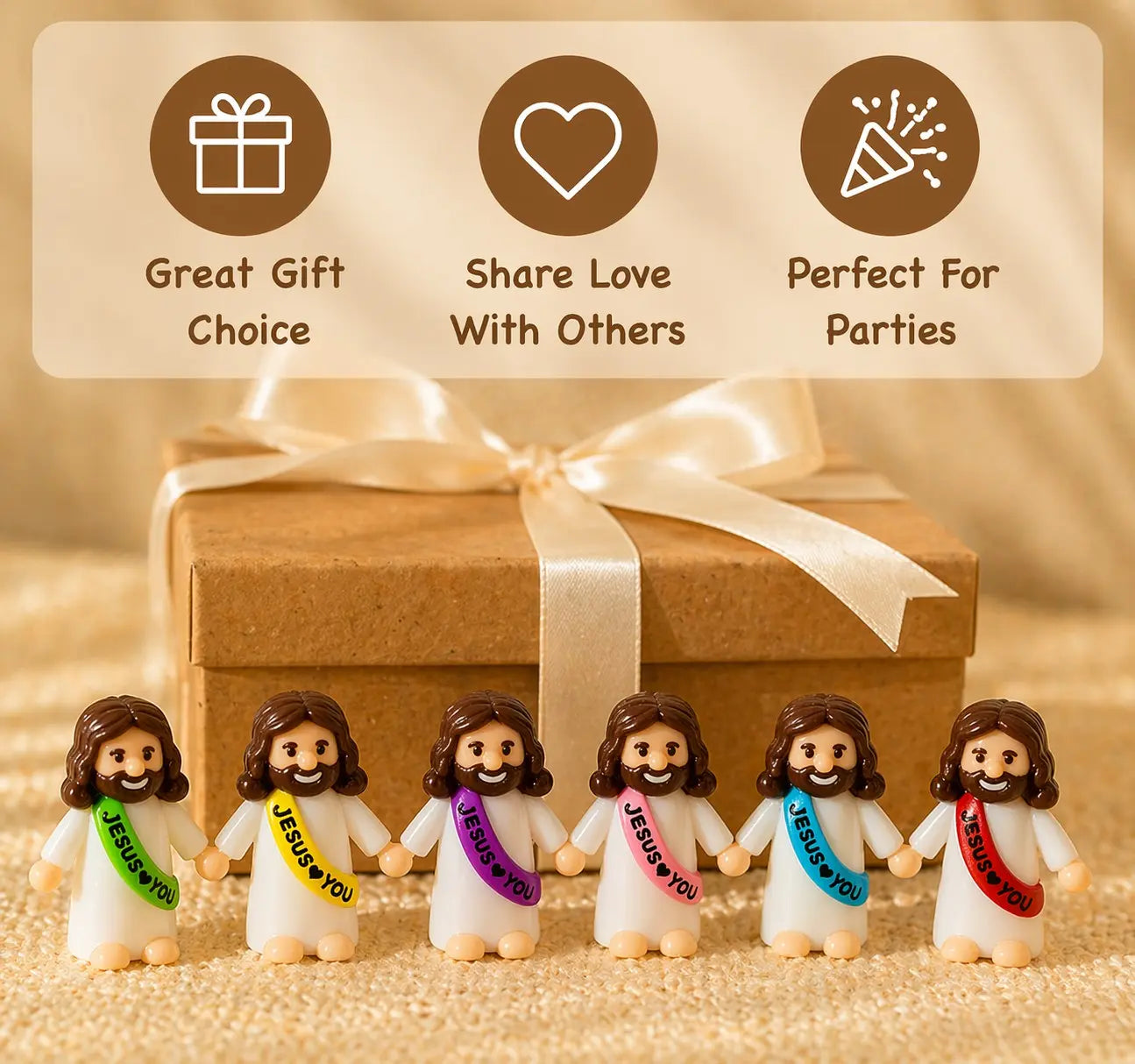 30 Pcs Colorful Mini Jesus Rubber Figurines