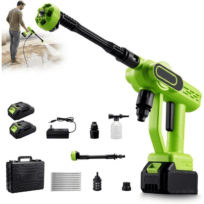 Cordless Portable Washer-1800 PSI Battery Powered Portable Pressure Washer Cordless with 6-in-1 Nozzle