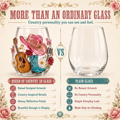 🎸✨ Queen of Country 1946–2026 3D Glass Collection- 🦋A Country Music Keepsake to Treasure💖