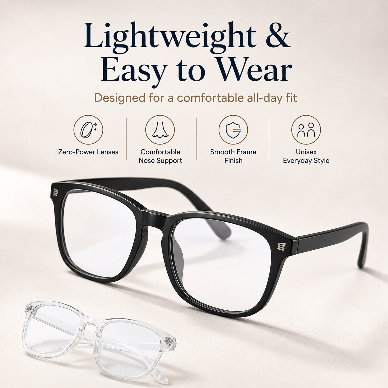 👓 Blue Light Blocking Glasses for Men & Women – Lightweight Everyday Screen Glasses