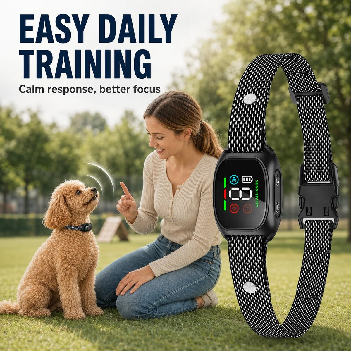 🛡️🐾 Anti Bark Collar – Smart anti‑false triggering filters out other barks. IP67 waterproof & USB rechargeable – worry‑free training anywhere! 💦✅