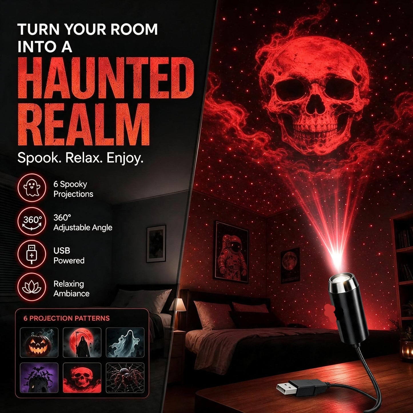 HD Christmas Projector – 6 or 10 Festive Scenes