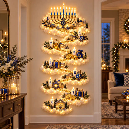 🔥🎁🕎 Hanukkah Festival of Lights Wall Decor Collection – 4 Glowing Designs Celebrating Eight Nights of Light ！！！✨