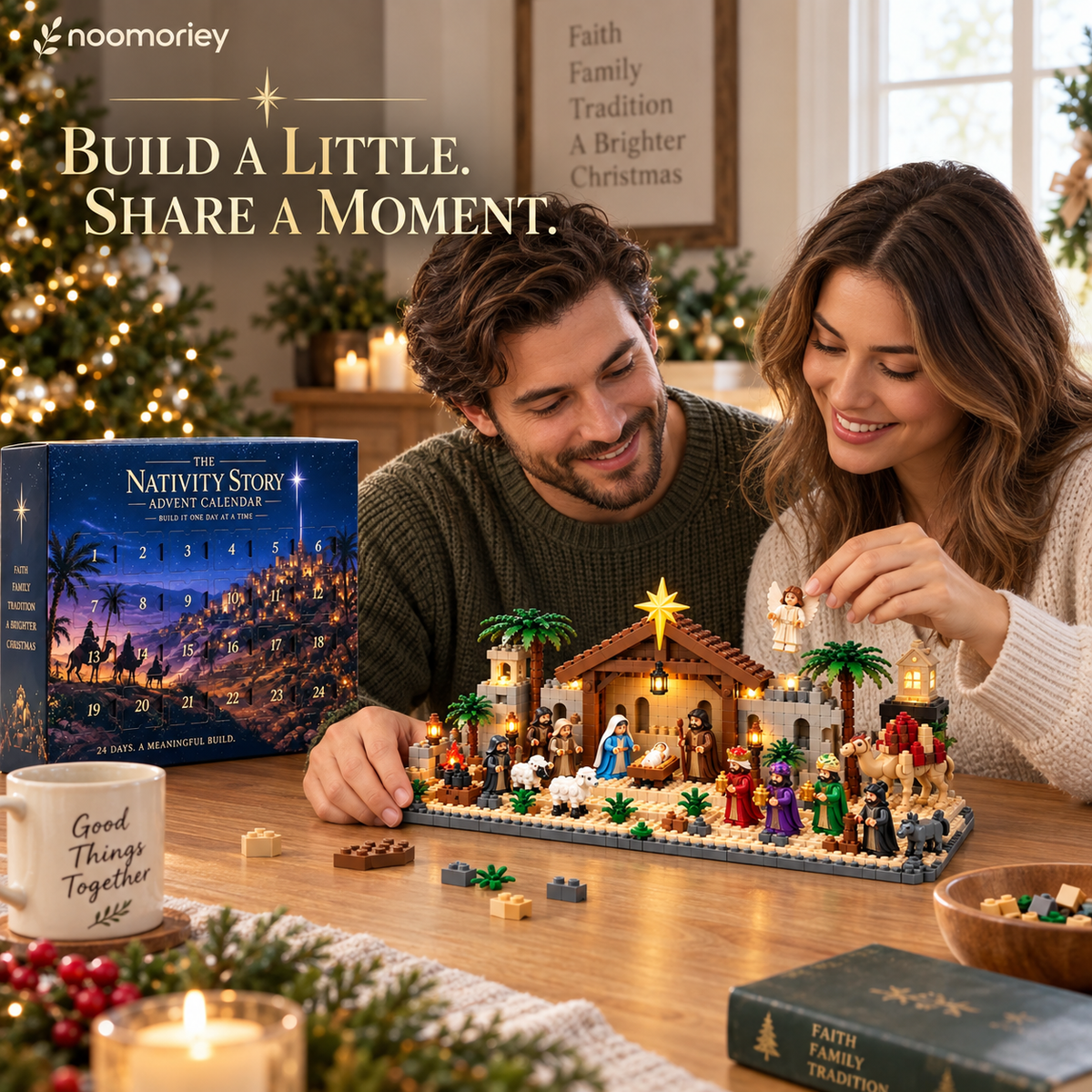 ⭐ Nativity Story Building Advent Calendar – 24-Day Christmas Countdown Set