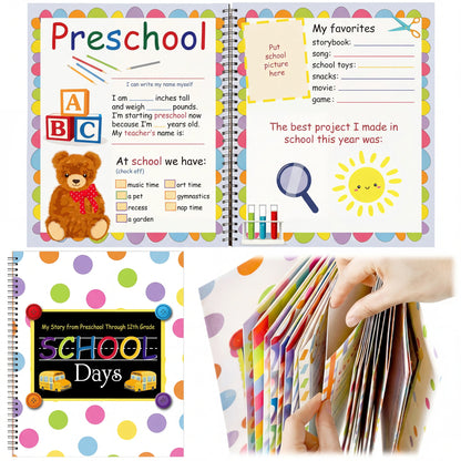 School Memory Book for Kids Preschools to 12th Grade