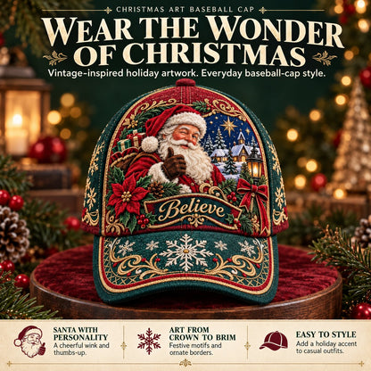 ⏳ Last Day 49% OFF – 🧢🎄 Premium Christmas Embroidered Baseball Cap | Festive Design, Adjustable Fit & Holiday Comfort