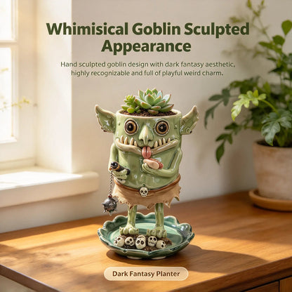 🤣🪴The Goblin Pot — Handmade Ceramic Monster Planter That Gives Your Plants a Face