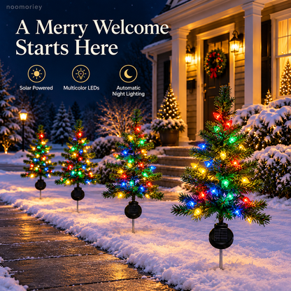🎄4-Pack Solar Strawberry LED Christmas Pathway Lights, Multicolor✨