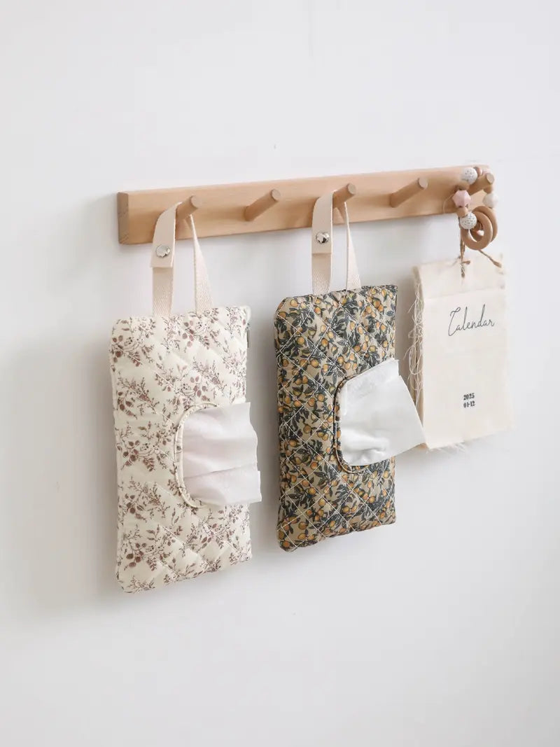 Hangable Floral Wet Wipes Bag with Strap