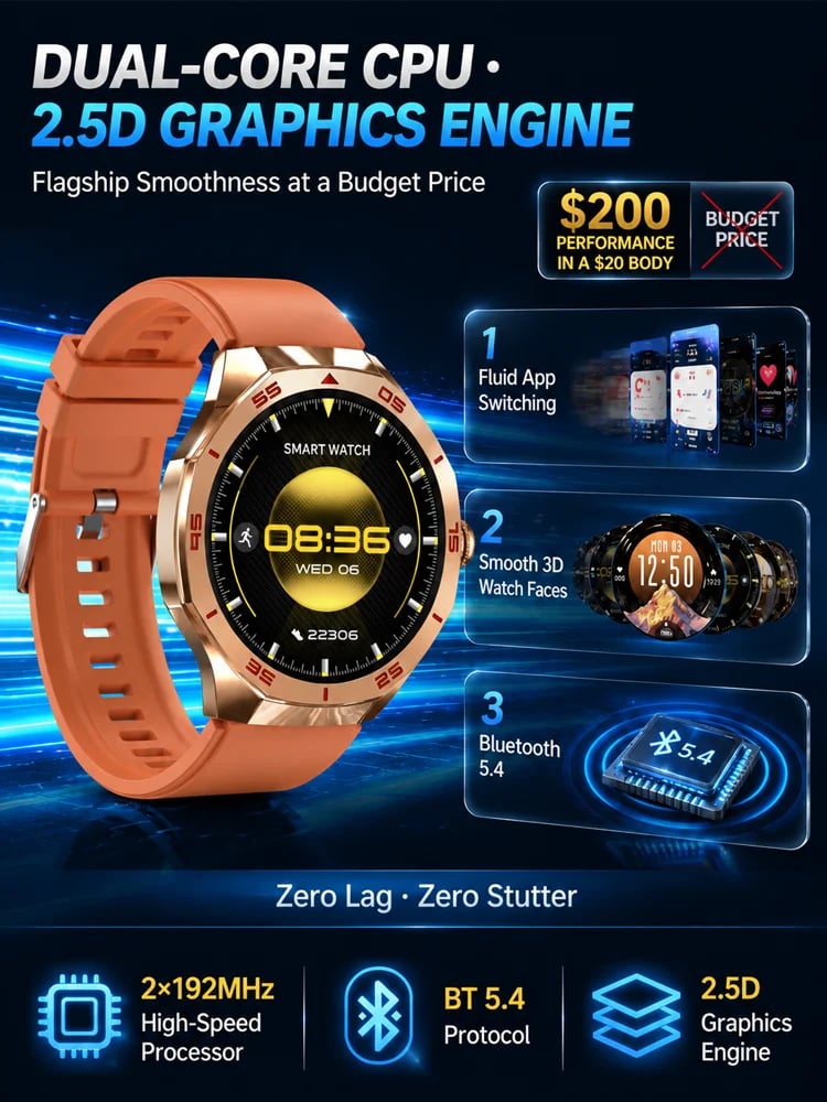 Stylish multi-functional sports monitoring watch