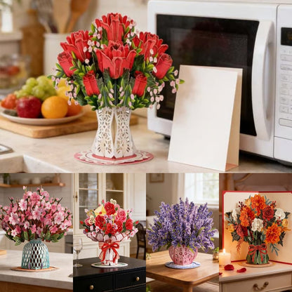 🌼💌 Forever-Blooming 3D Flower Pop-Up Card🎁