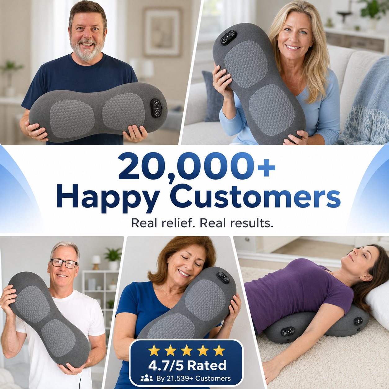 3-in-1 Multi-functional Lumbar and Cervical Support Pillow