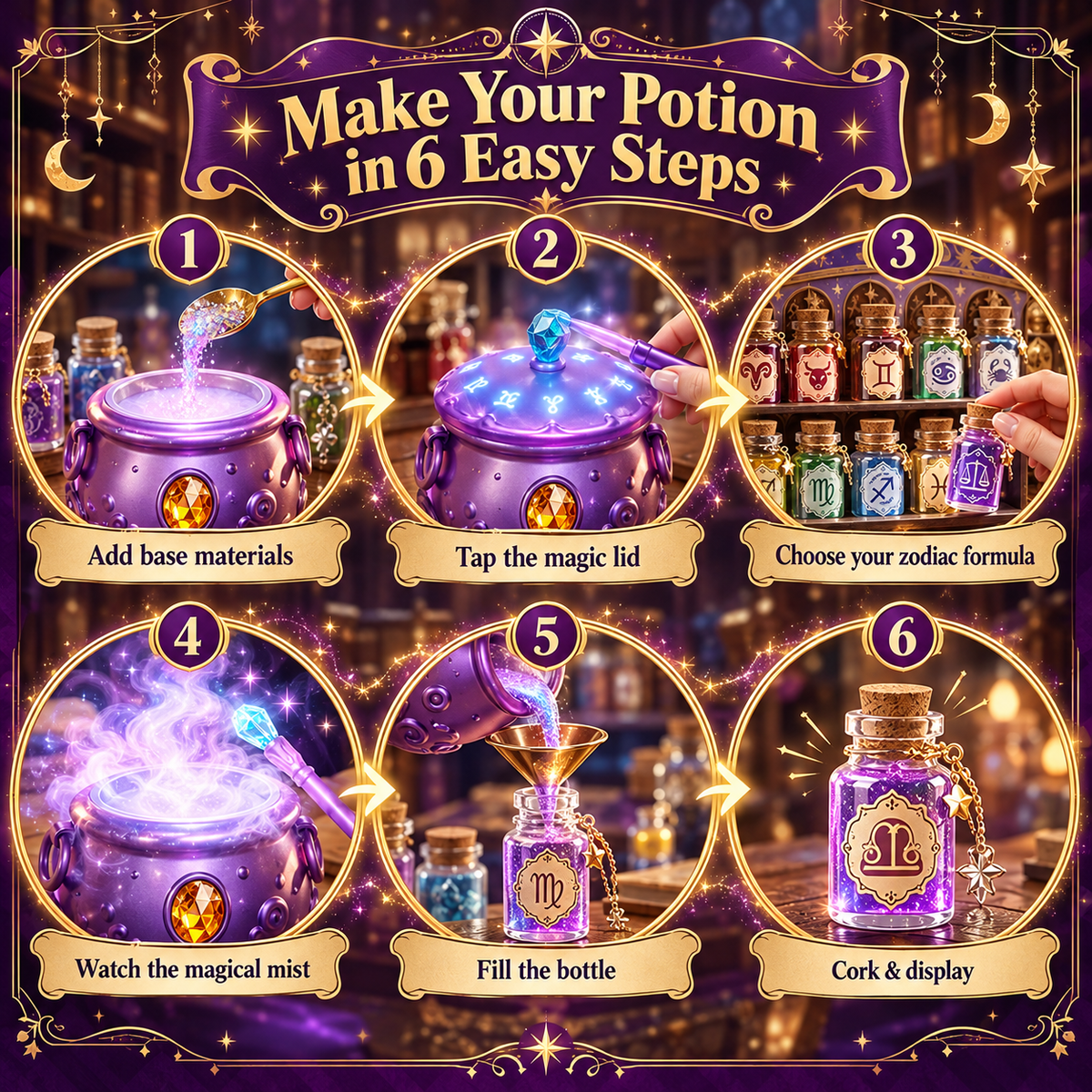 🔮✨ Starlit Wish Potion Lab – DIY Zodiac Magic Potion Making Kit