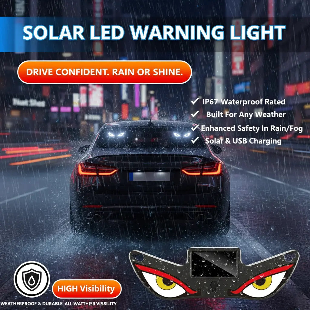 🔥 Solar LED Car Eyes – Flashing Windshield Light