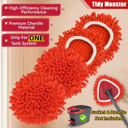 Triangle Chenille Mop Replacement Head – Compatible with O-Cedar & Vileda Spin Mops