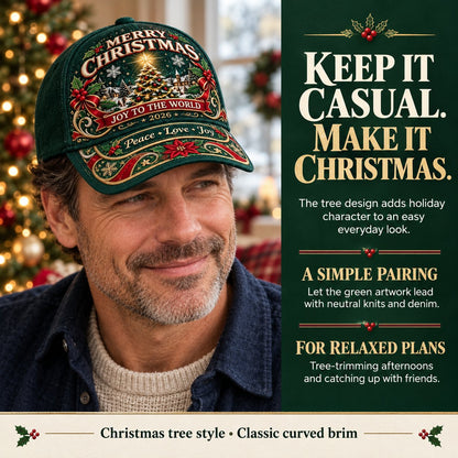 ⏳ Last Day 49% OFF – 🧢🎄 Premium Christmas Embroidered Baseball Cap | Festive Design, Adjustable Fit & Holiday Comfort