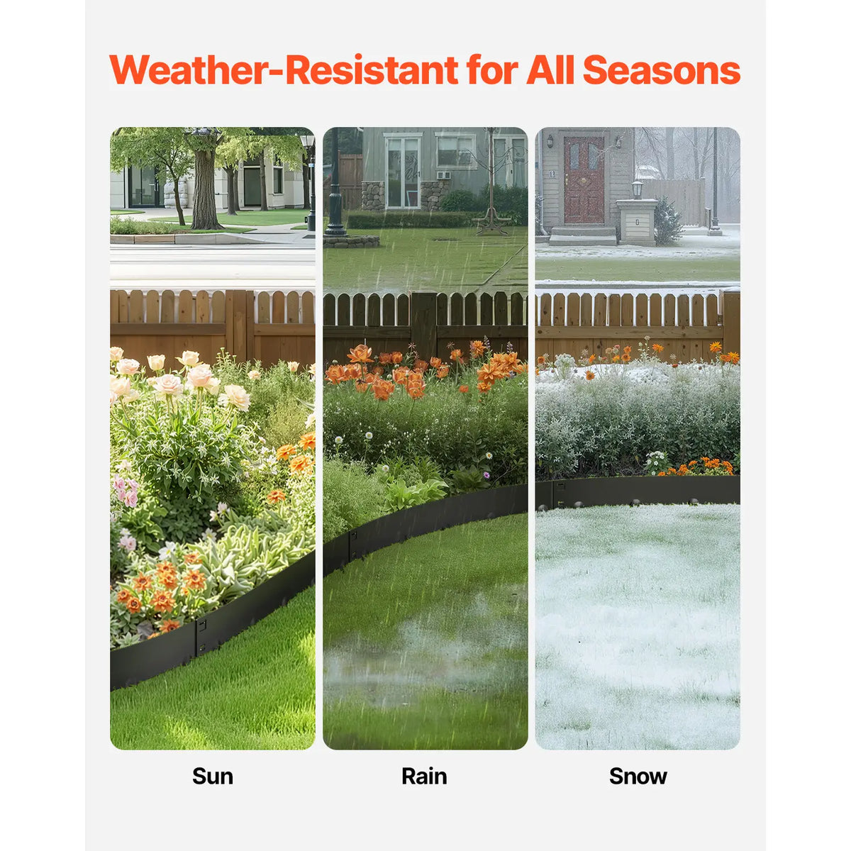 Galvanized Steel Garden Edging – 5-Pack, Flexible & Rust-Resistant Landscape Borders