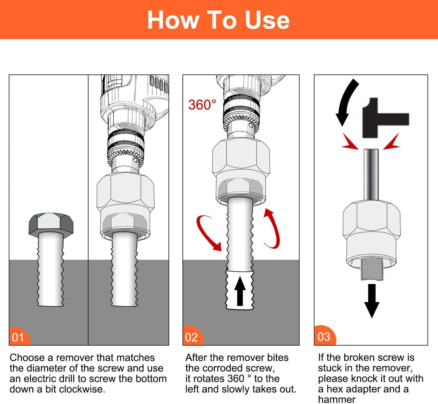 14件套冲击螺栓螺母拆卸器套装