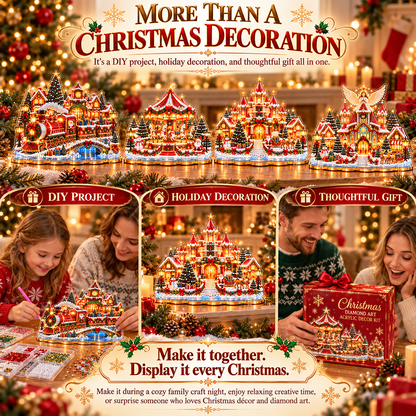 🎄Relaxing & Beginner-Friendly-❤️ DIY Christmas Village Diamond Art