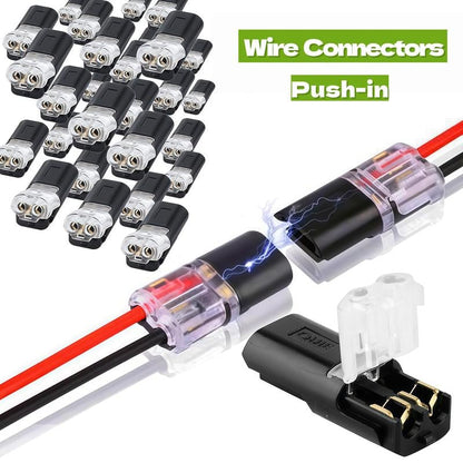 50 PCS Fast-Fit 2-Pin Double-Wire Plug-in Connectors