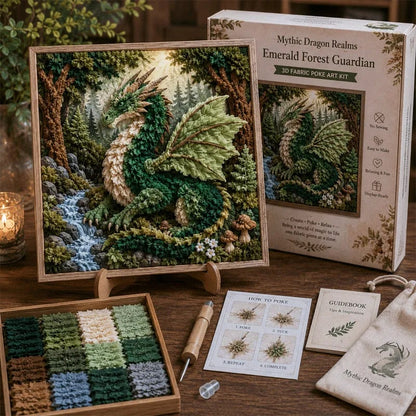 🎁Last Day Buy 2 get 1 free🐉 Mythic Dragon Realms 3D Fabric Poke Art Kit