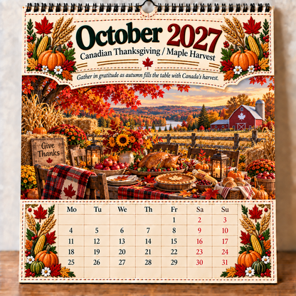 🇨🇦🍁 2027 Canada 160th Anniversary Wall Calendar 🍁🇨🇦