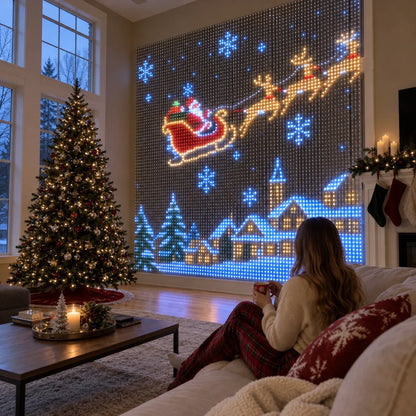 🎄 Smart LED Curtain Lights | App-Controlled Animated Christmas Wall Display ✨