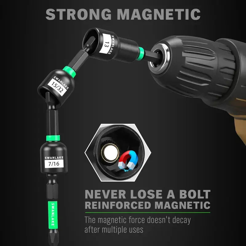 Magnetic Nut Driver Set for Impact Drill Metric & SAE, 74 or 41 Piece, Impact Socket Adapter, Power Bits with Magnetic Holder