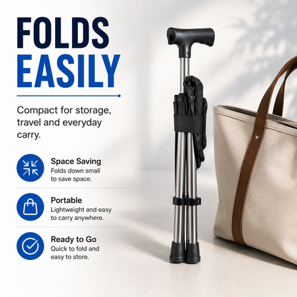 Folding Portable Cane Chair – 2-in-1 Walking Stick & Rest Seat for Seniors