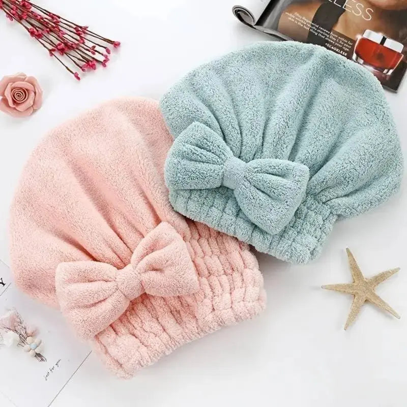🎀🧼Women's Bow Decor Shower Caps & Hair Drying Cap