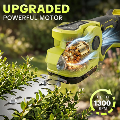 【FathersDayGift】Cordless 2-in-1 Grass Shear & Shrub Trimmer, Handheld Electric Hedge Trimmer